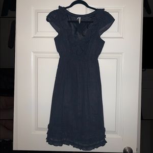 Anthropologie fitted navy dress
